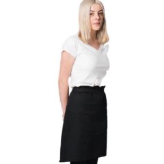 JB's-5A-Waist-Apron-workwear-worn- lady wearing apron-mps-promotional gear-waist apron with pocket