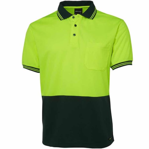 JB6HVPS Hi Vis Traditional Short Sleeve Polo Shirt Lime:Bottle