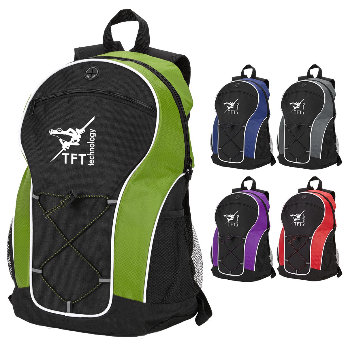 examples of back pack bags with vinyl heat pressed transfer