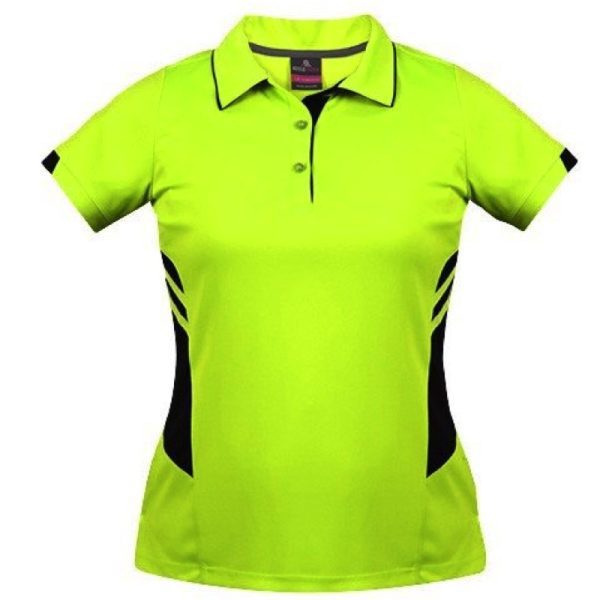 Aussie Pacific-2311-ladies-womens-Polo shirt-short sleeve-yellow black