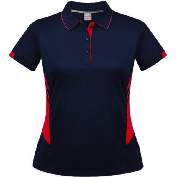 Aussie Pacific-2311-ladies-womens-Polo shirt-short sleeve-navy red