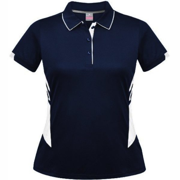 Aussie Pacific-2311-ladies-womens-Polo shirt-short sleeve-navy white