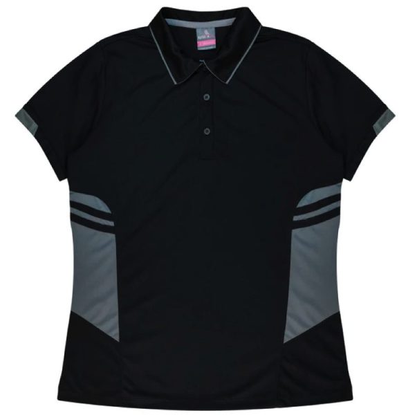 Aussie Pacific-2311-ladies-womens-Polo shirt-short sleeve-black ashe
