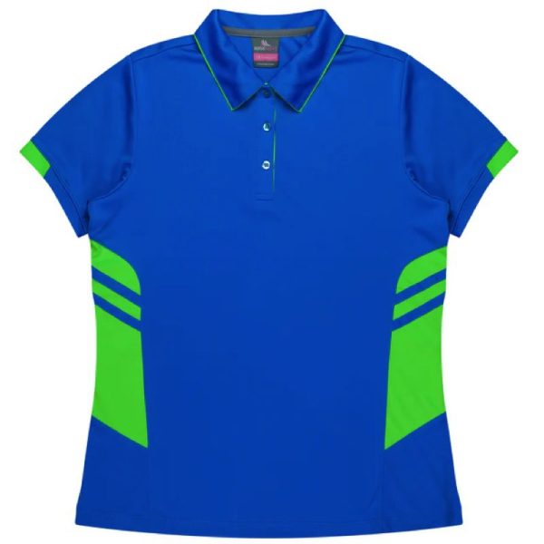 Aussie Pacific-2311-ladies-womens-Polo shirt-short sleeve-cyan neon green