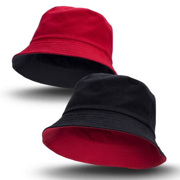 Reversible-Bucket-Hat-black red-headwear-mps-promotional gear