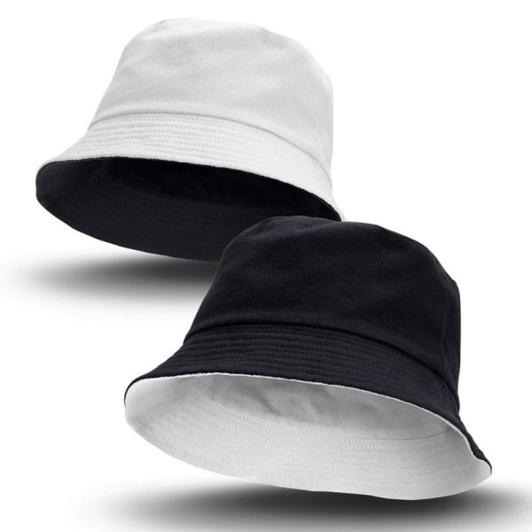 Reversible-Bucket-Hat-black white-headwear-mps-promotional gear