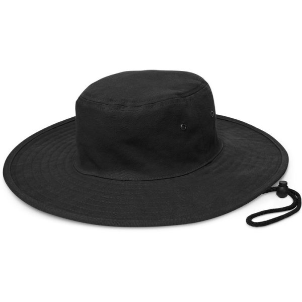 Cabana-wide brim-hat-surf hat-black-headwear-mps promotional gear