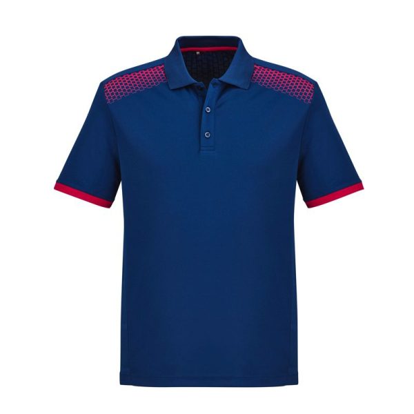 Biz Collection-P900MS-Galaxy-mens-Polo Shirt-short sleeve-steel blue magenta-mps promotional gear-front view-custom embroidery area-printing