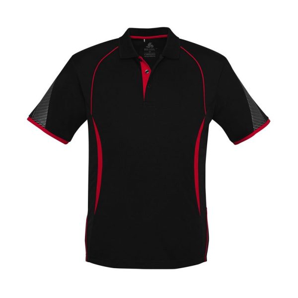 Biz Collection-P405MS-Mens SS Razor Polo Shirt-Black/Red- mps promotional gear