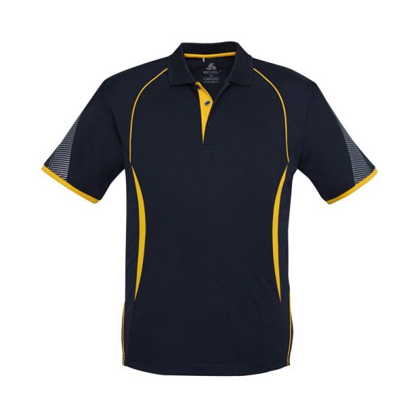 Biz Collection-P405MS-Mens SS Razor Polo Shirt-Navy/Gold- mps promotional gear