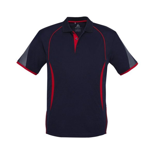Biz Collection-P405MS-Mens SS Razor Polo Shirt-Navy/Red- mps promotional gear