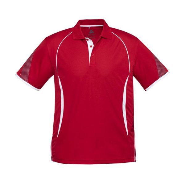 Biz Collection-P405MS-Mens SS Razor Polo Shirt-Red/white- mps promotional gear