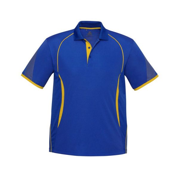 Biz Collection-P405MS-Mens SS Razor Polo Shirt-Royal/Gold- mps promotional gear