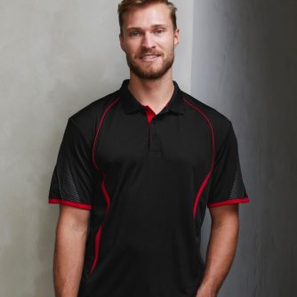 Biz Collection-P405MS-Mens SS Razor Polo Shirt being worn- mps promotional gear