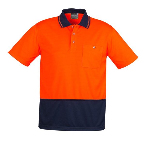 Hi Vis Polo Shirt Orange Navy