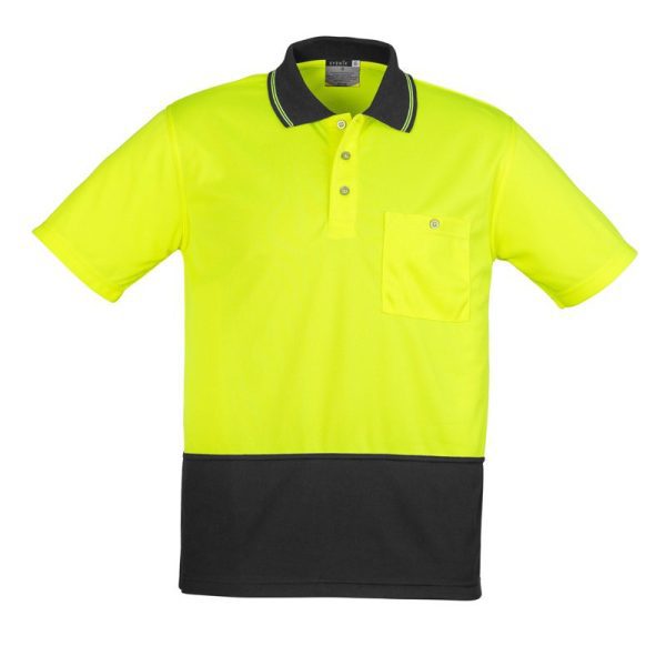 Hi Vis Polo Shirt Yellow Charcoal