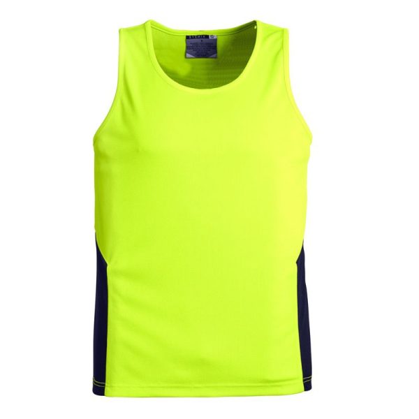 Mens Hi Vis Squad Singlet-ZH239-Syzmik Workwear-yellow/navy-front view-decoration area-mps promogear
