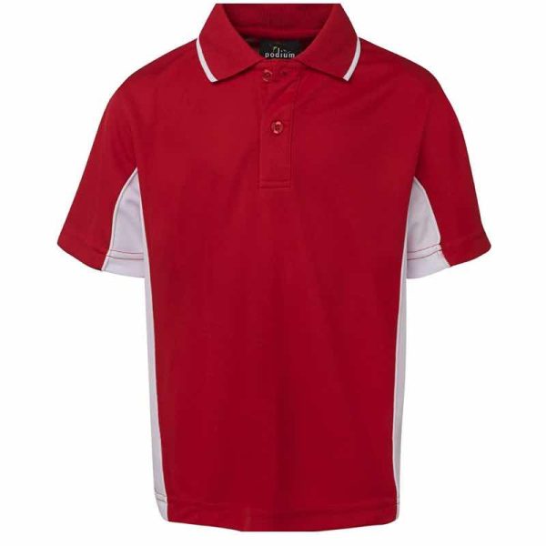 JB's-7PP-Podium-Kids- Contrast-Polo Shirt-red white