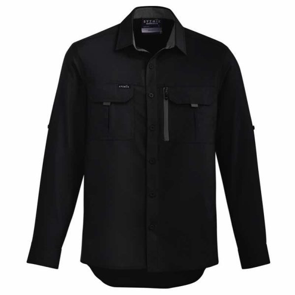 Syzmik ZW460 Mens Outdoor Long Sleeve Shirt Black