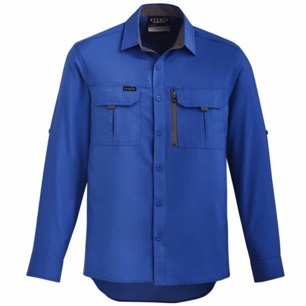 Syzmik ZW460 Mens Outdoor Long Sleeve Shirt Blue