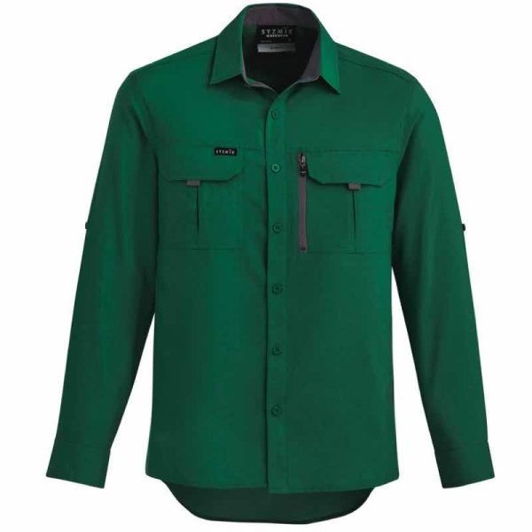 Syzmik ZW460 Mens Outdoor Long Sleeve Shirt Green