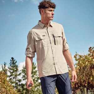 Syzmik ZW460 Mens Outdoor Long Sleeve Shirt Sand Person