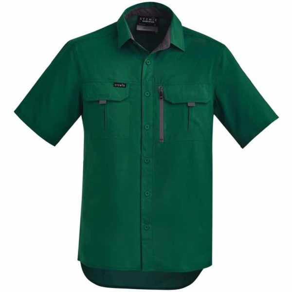 Syzmik ZW465 Mens Outdoor Short Sleeve Shirt Green