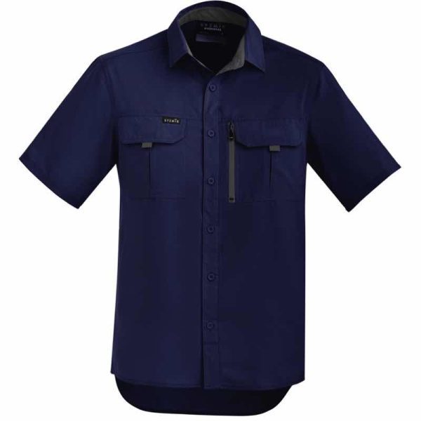 Syzmik ZW465 Mens Outdoor Short Sleeve Shirt Navy