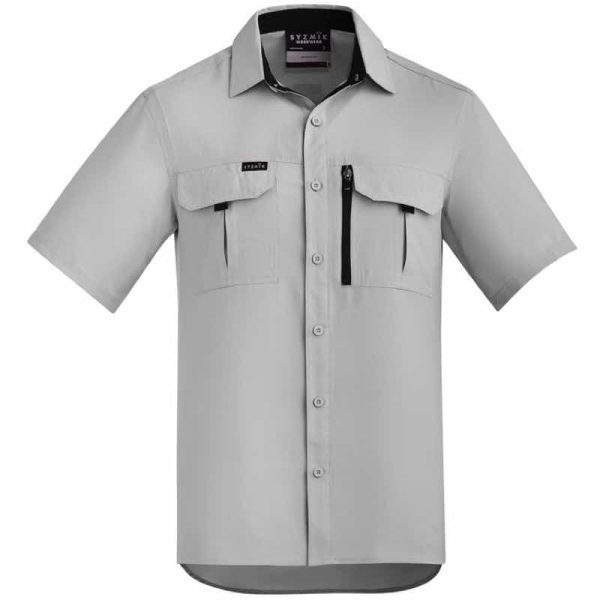 Syzmik ZW465 Mens Outdoor Short Sleeve Shirt Stone