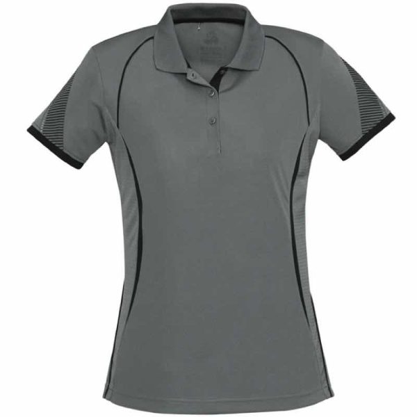 Womens Short Sleeve Razor Polo P405LS Ash Black