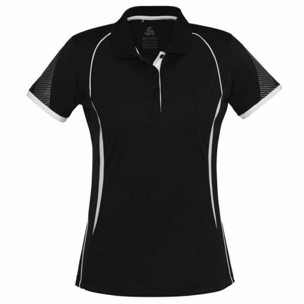 Womens Short Sleeve Razor Polo P405LS Black White