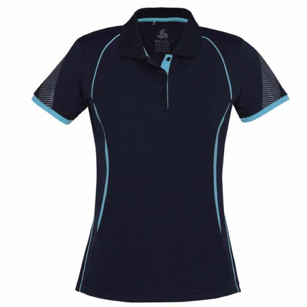 Womens Short Sleeve Razor Polo P405LS Navy Sky