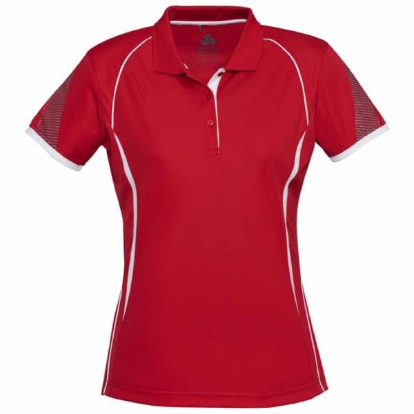 Womens Short Sleeve Razor Polo P405LS Red White