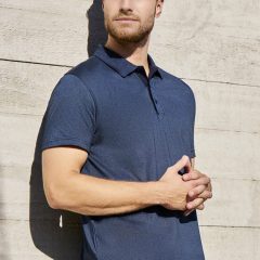 Biz Collection P501MS Mens Shadow Short Sleeve Polo Carbon Blue Size Medium