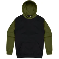 Aussie Pacific Monash Mens Hoodie 1530 Black/Military Green Size Large
