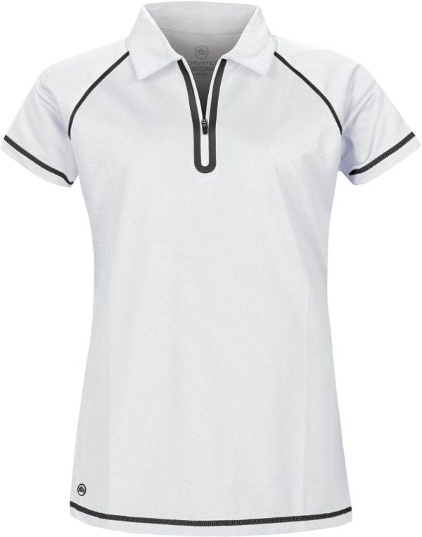 StormTeck Performance Polo Shirt 94% Nylon 6% Spandex White/Black Size 2XL