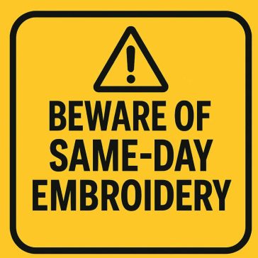 same day embroidery_24hr turn around_ fast embroidery service