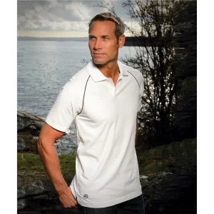 StormTech Mens Piranha IPS-4 Polo Shirt White/Grey Size Small