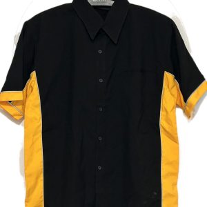 Biz Collection Black/Yellow Shirt Size Large 65% Polyester 35% Rayon