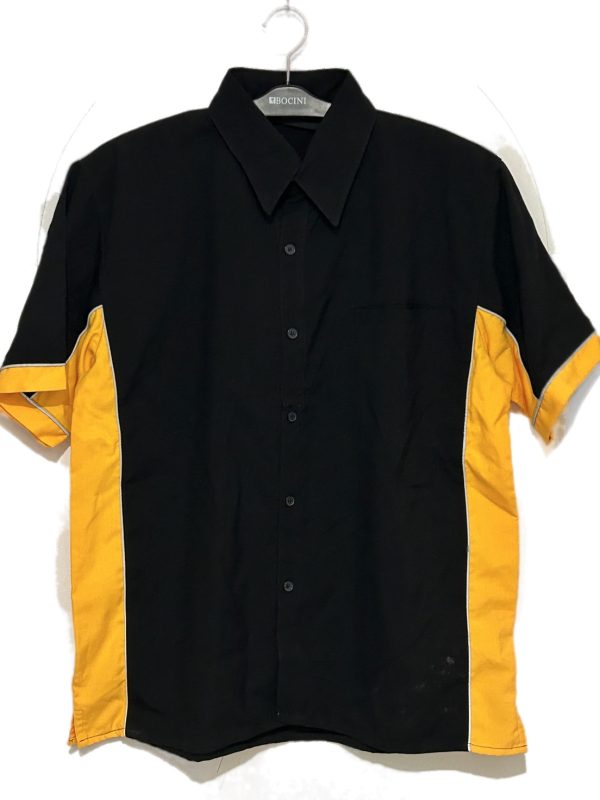 Biz Collection Black/Yellow  Shirt Size Large 65% Polyester 35% Rayon
