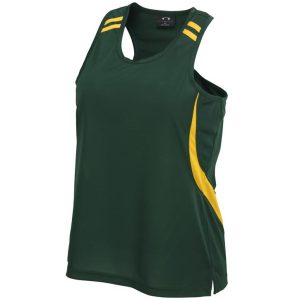 Biz Collection Mens Singlet MV3111 Forrest/Gold Size Large