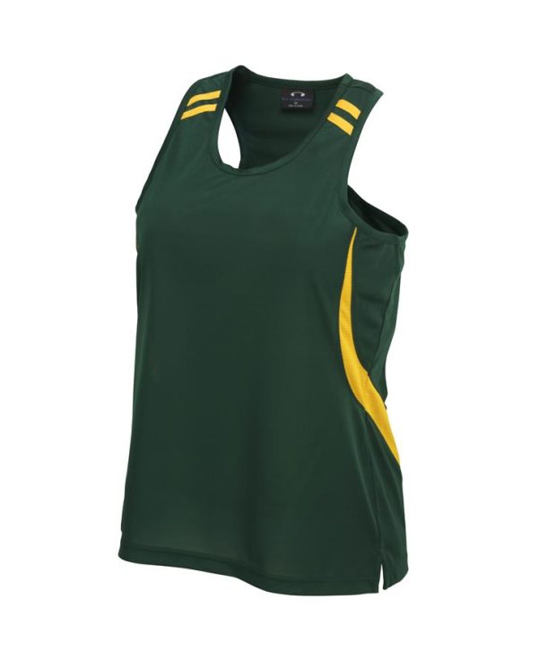 Biz Collection Mens Singlet MV3111 Forrest/Gold Size Large