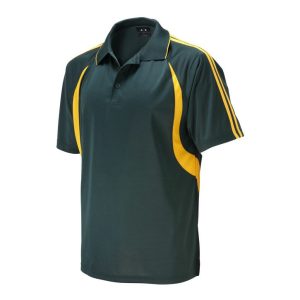 Biz Collection Mens Flash polo Shirt P3010 Forrest/Gold Size Large